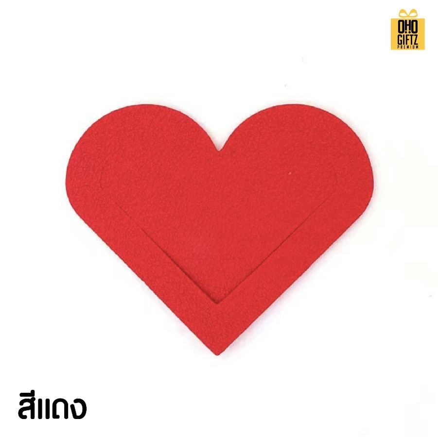ที่คั่นหนังสือหัวใจ หนัง PU สกรีนโลโก้  ทำเป็นของพรีเมี่ยม