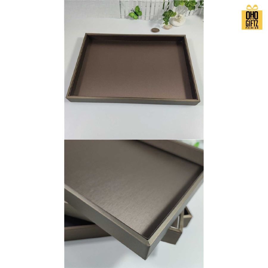 ถาดวางแว่นตา ถาดโชว์สินค้า หนัง PU สกรีนโลโก้ ทำเป็นของพรีเมี่ยมได้