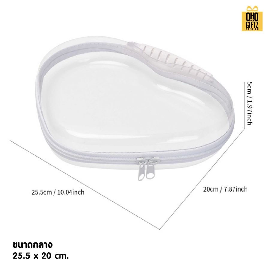 กระเป๋าพลาสติกทรงหัวใจ สกรีนชื่อ สกรีนโลโก้  ทำเป็นของพรีเมี่ยมได้