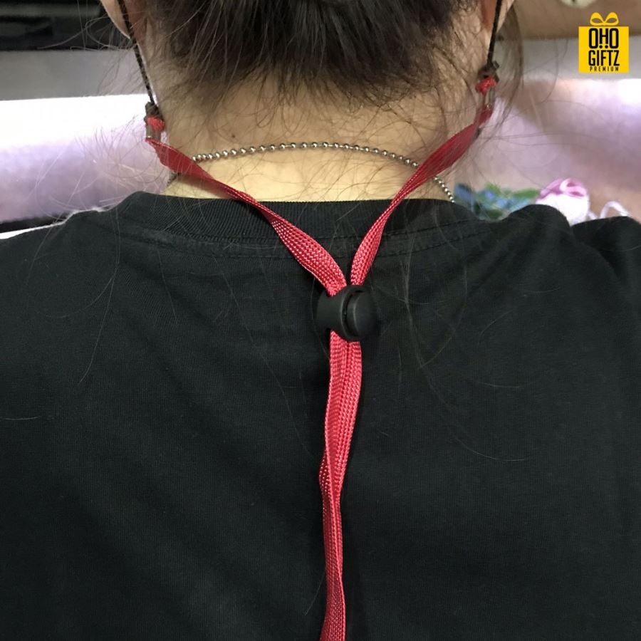 สายคล้องหน้ากากพร้อมตัวกดสปริงปรับสาย