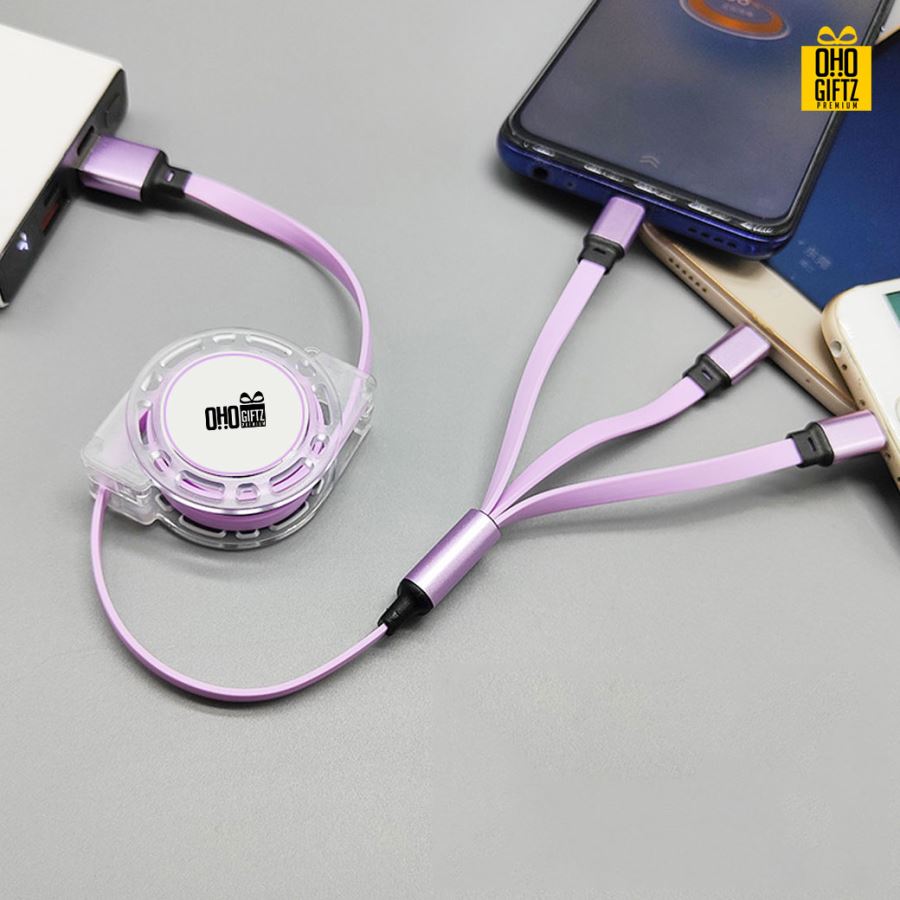 USB Cable 3 in 1 สกรีนโลโก้ ทำเป็นของพรีเมี่ยม ของที่ระลึกได้