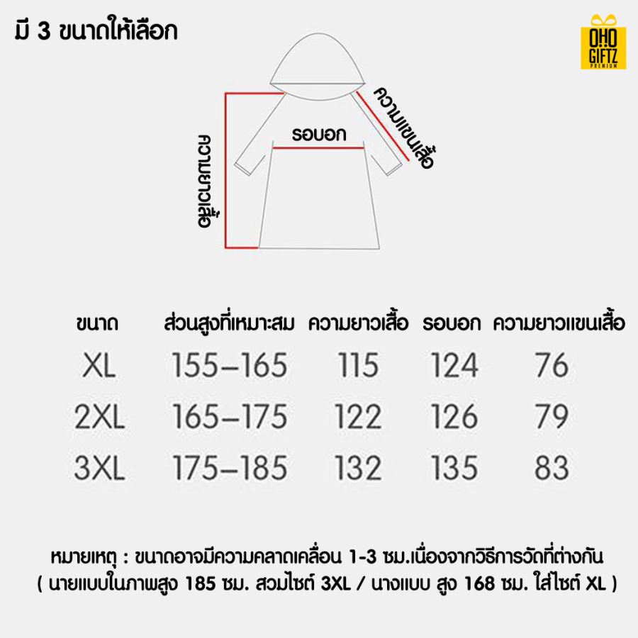 ชุดกันฝนเสื้อพร้อมกางเกง สกรีนโลโก้ ทำเป็นของพรีเมี่ยมได้