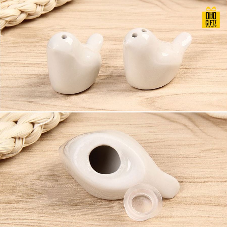 ที่ใส่เครื่องปรุงรูปนก พิมพ์สติกเกอร์ชื่อฟรี ทำเป็นของพรีเมี่ยม ของชำร่วยงานเเต่งงานได้