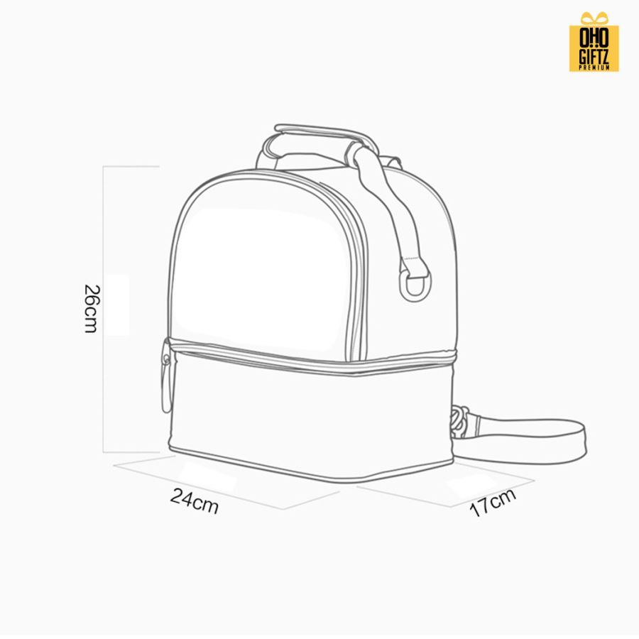 กระเป๋าคุณแม่ลูกอ่อน มีช่องใส่ขวดนมเก็บอุณหภูมิได้ สกรีนโลโก้  ทำเป็นของพรีเมี่ยม