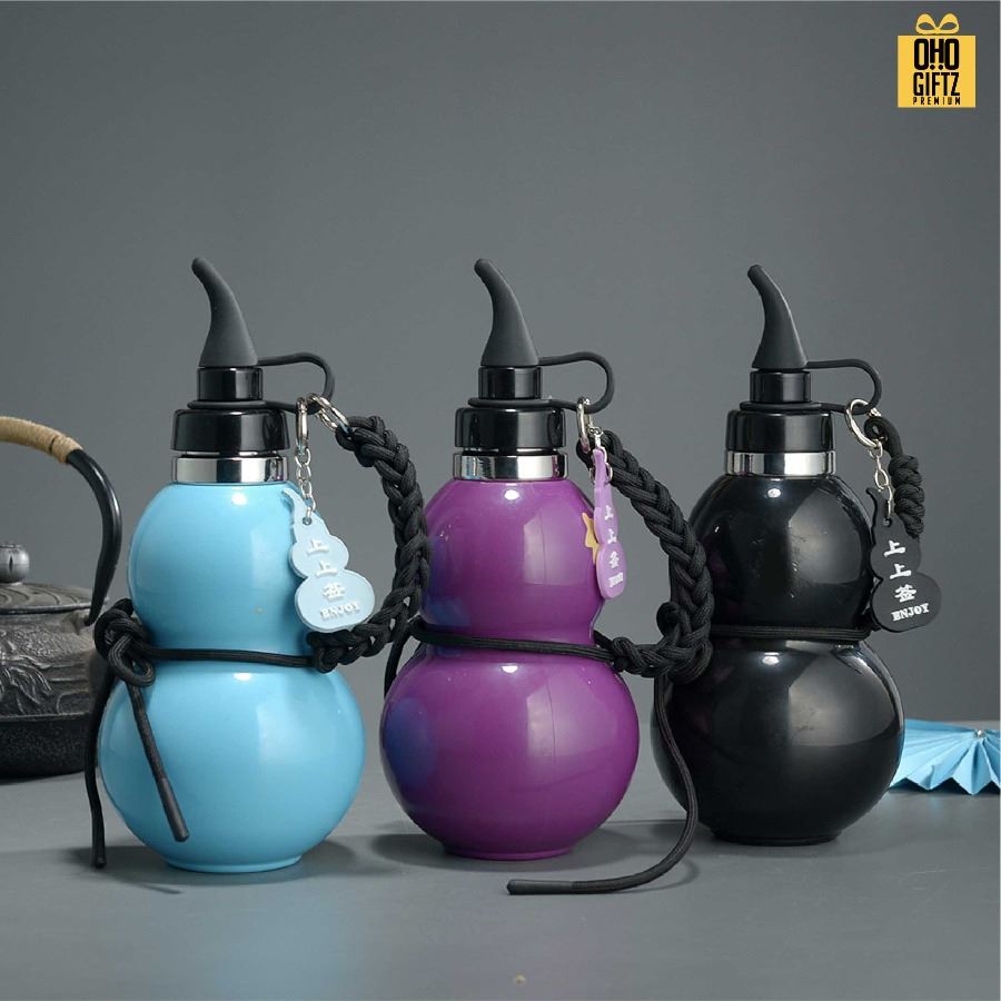 กระบอกสแตนเลสทรงน้ำเต้า สกรีนโลโก้ ทำเป็นของพรีเมี่ยมได้