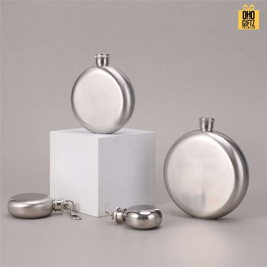 กระติกน้ำสแตนเลสทรงกลม สกรีนโลโก้ ทำเป็นของพรีเมี่ยมได้