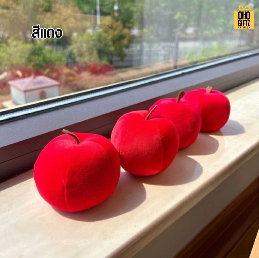 ตุ๊กตาลูกแอ๊ปเปิ้ล สกรีนโลโก้ ทำเป็นของพรีเมี่ยมได้ 