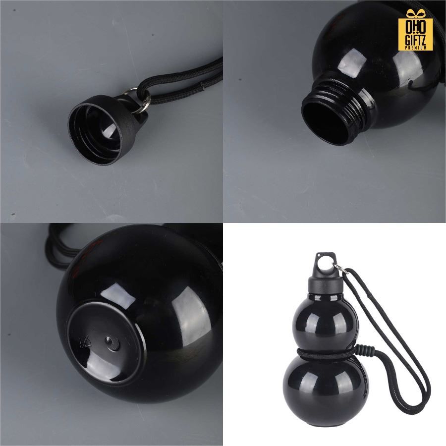 กระบอกน้ำพลาสติกทรงน้ำเต้า สกรีนโลโก้ ทำเป็นของพรีเมี่ยมได้