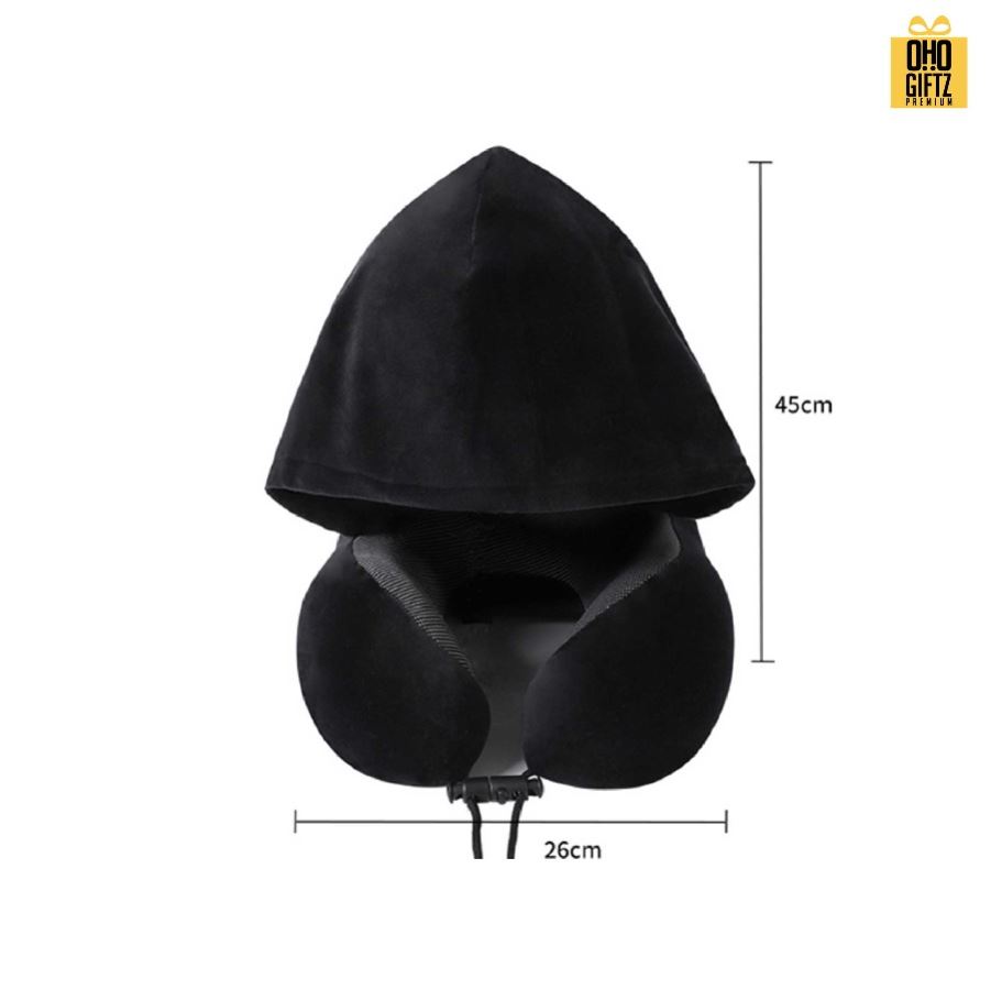 หมอนรองคอมีฮู้ด สกรีนชื่อ สกรีนโลโก้ ทำเป็นของพรีเมี่ยมได้