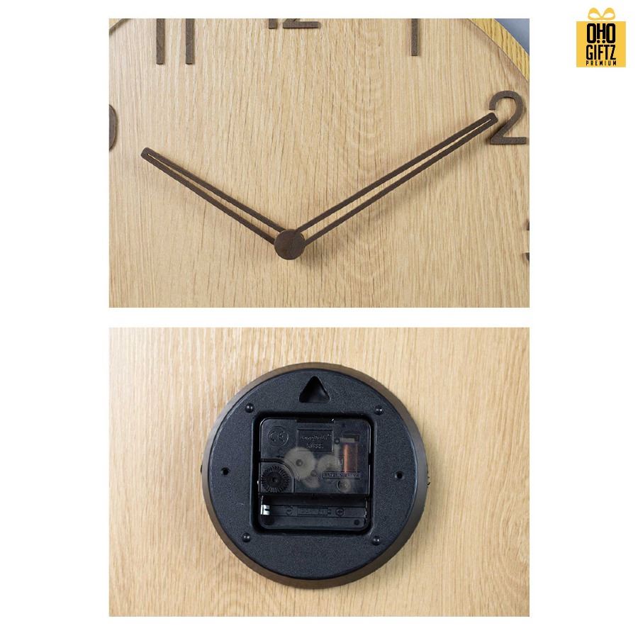 นาฬิกาไม้แขวนผนัง สกรีนชื่อ สกรีนโลโก้ ทำเป็นของพรีเมี่ยมได้ 