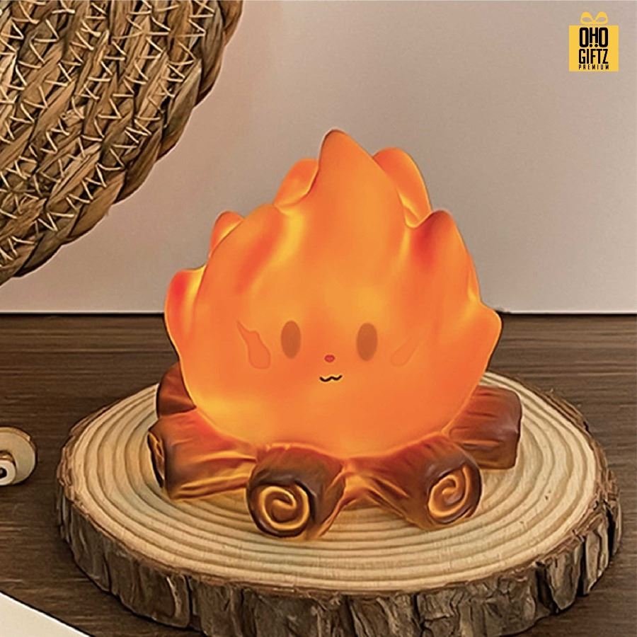 โคมไฟขอนไม้กองไฟ สกรีนโลโก้ ทำเป็นของพรีเมี่ยม ของที่ระลึกได้