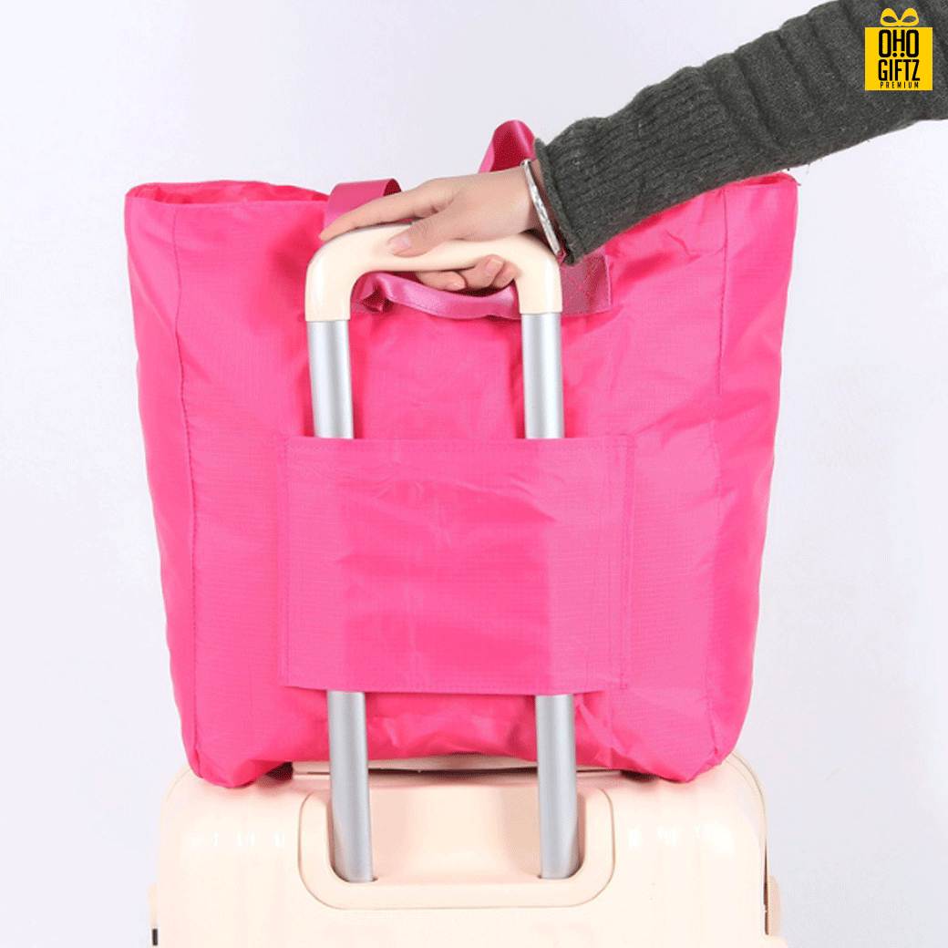 กระเป๋าเดินทางพับเก็บได้ สกรีนชื่อ สกรีนโลโก้ ทำเป็นของพรีเมี่ยม