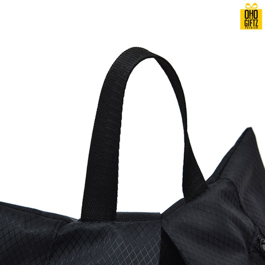 กระเป๋าเป้ผ้ากันน้ำทรงจีบ สกรีนโลโก้ ทำเป็นของพรีเมี่ยม