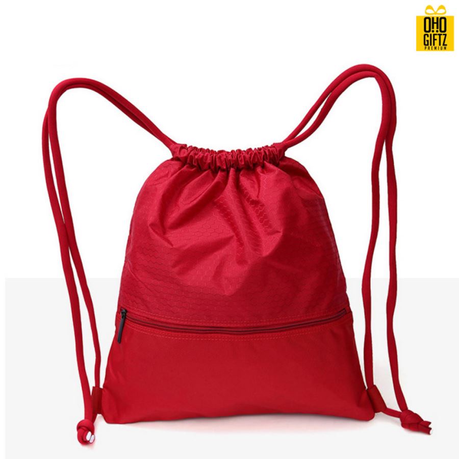 กระเป๋าเป้ทรงเชือกรูดผ้ากันน้ำ สกรีนโลโก้ ทำเป็นของพรีเมี่ยม