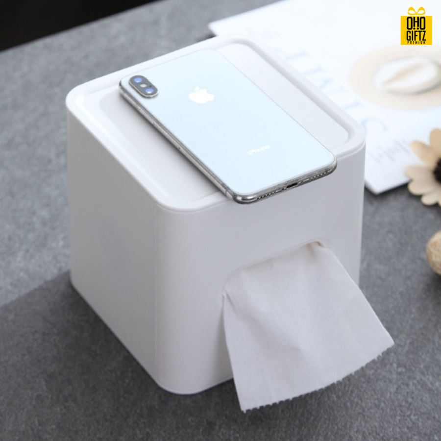 กล่องใส่ทิชชู่ สกรีนโลโก้ ทำเป็นของพรีเมี่ยม ของชำร่วยได้