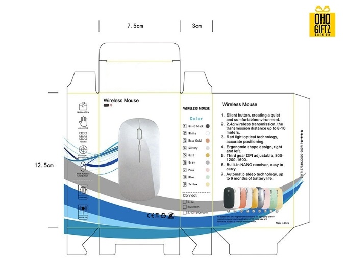 เมาส์ไร้สาย สกรีนชื่อ สกรีนโลโก้ ทำเป็นของพรีเมี่ยมได้