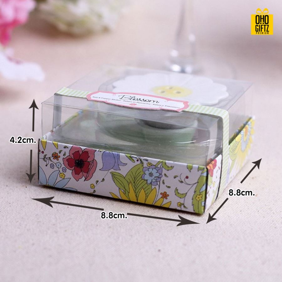 ที่ใส่เครื่องปรุงดอกไม้ พิมพ์สติกเกอร์ชื่อฟรี ทำเป็นของพรีเมี่ยม ของชำร่วยงานเเต่งงานได้