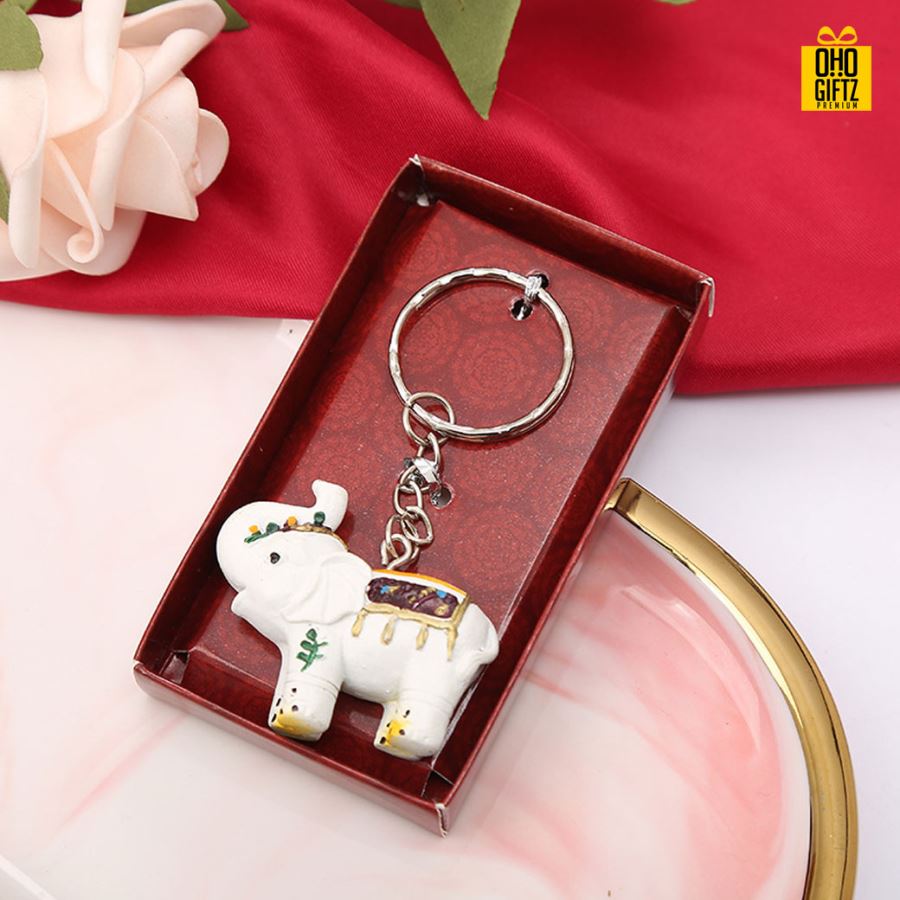 พวงกุญแจช้าง พิมพ์สติกเกอร์ชื่อฟรี ทำเป็นของพรีเมี่ยม ของชำร่วยงานเเต่งงานได้