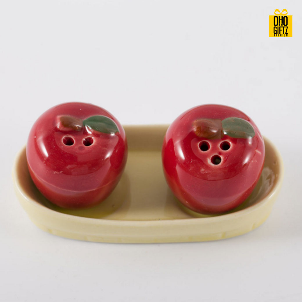 ที่ใส่เครื่องปรุงแอปเปิ้ล  พิมพ์สติกเกอร์ชื่อฟรี ทำเป็นของพรีเมี่ยม ของชำร่วยงานเเต่งงานได้