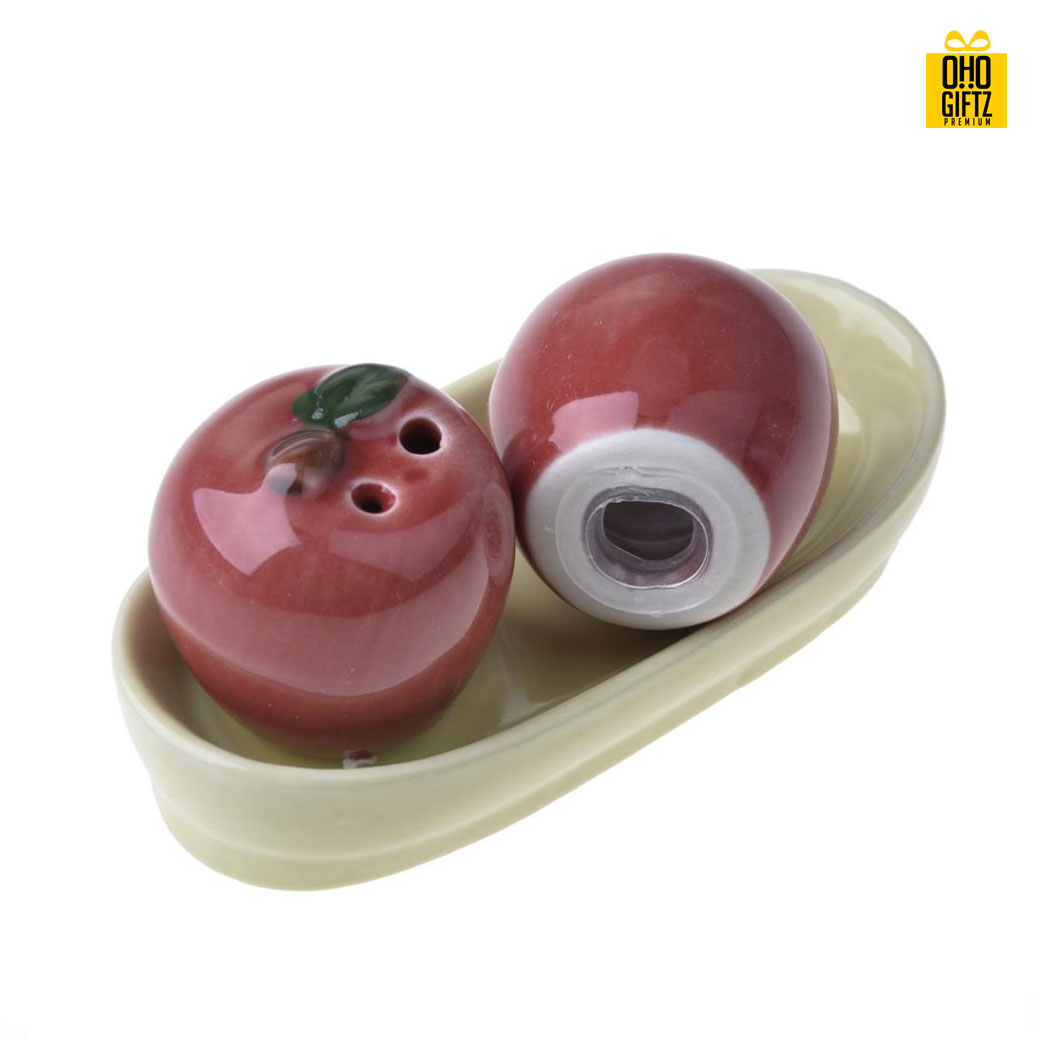 ที่ใส่เครื่องปรุงแอปเปิ้ล  พิมพ์สติกเกอร์ชื่อฟรี ทำเป็นของพรีเมี่ยม ของชำร่วยงานเเต่งงานได้