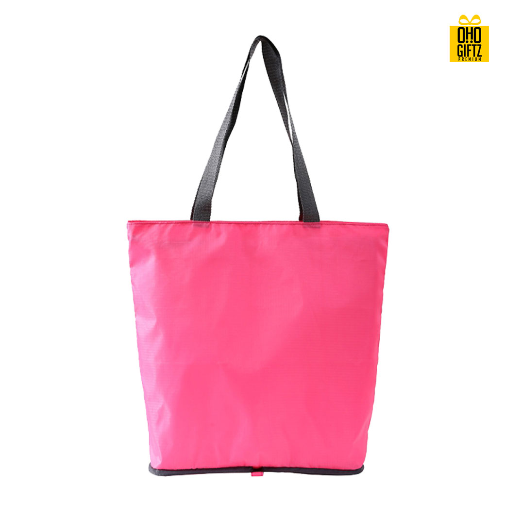 กระเป๋าสะพายพับเก็บได้ สกรีนโลโก้ ทำเป็นของพรีเมี่ยม ของที่ระลึก