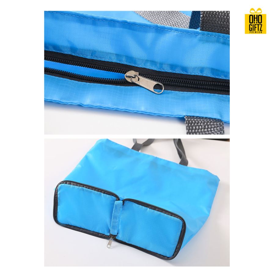 กระเป๋าสะพายพับเก็บได้ สกรีนโลโก้ ทำเป็นของพรีเมี่ยม ของที่ระลึก