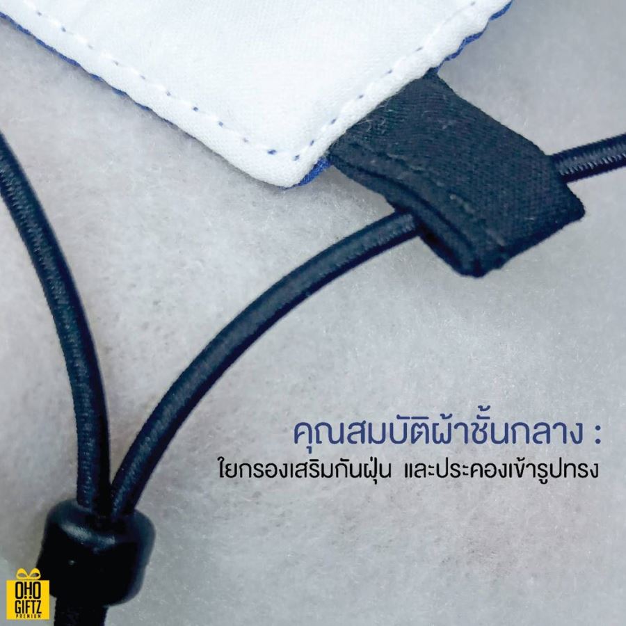 หน้ากากผ้าปลอดเชื้อ Anti Bacteria (ผ้ามัสลิน) เสริมลวดและสายปรับหู 