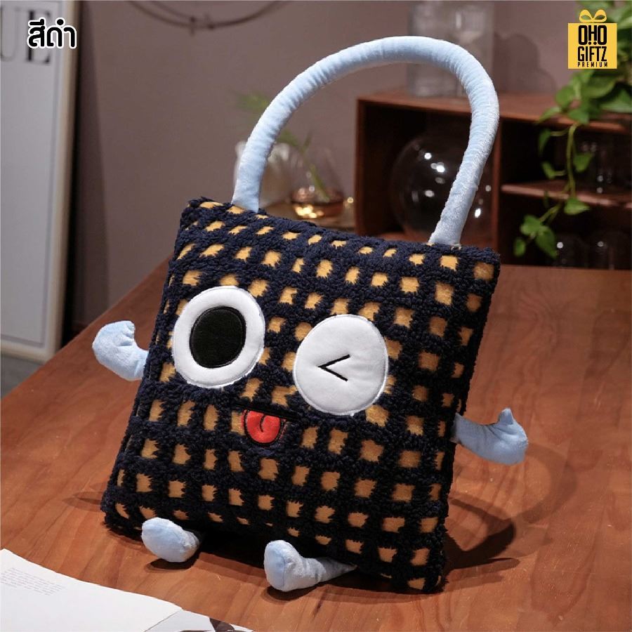 หมอนผ้าห่มตาราง น่ารัก สกรีนโลโก้ ทำเป็นของพรีเมี่ยมได้