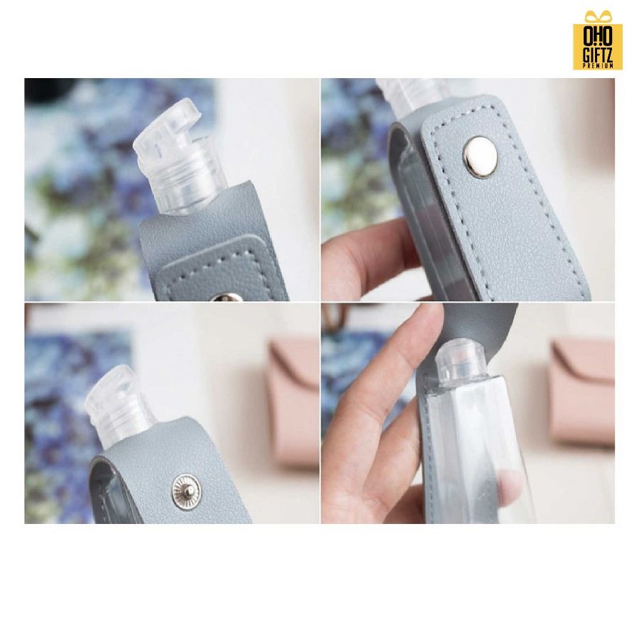 ซองหนัง PU เก็บหน้ากากอนามัยและปลอกขวดเจลแอลกอฮอล์ สกรีนชื่อ สกรีนโลโก้ ทำเป็นของพรีเมี่ยมได้ 