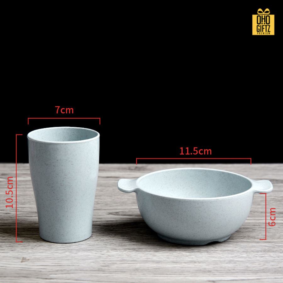 ชุดถาดทานอาหารฟางข้าว สกรีนชื่อ สกรีนโลโก้ ทำเป็นของพรีเมี่ยมได้