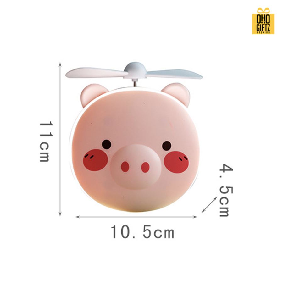 พัดลมกระจกหมูน้อย สกรีนโลโก้ ทำเป็นของพรีเมี่ยม