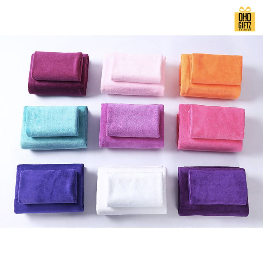 ผ้าขนหนูผ้าไมโครไฟเบอร์ ปักชื่อ ติดลาเบล  หรือเลเซอร์โลโก้ ทำเป็นของพรีเมี่ยมได้