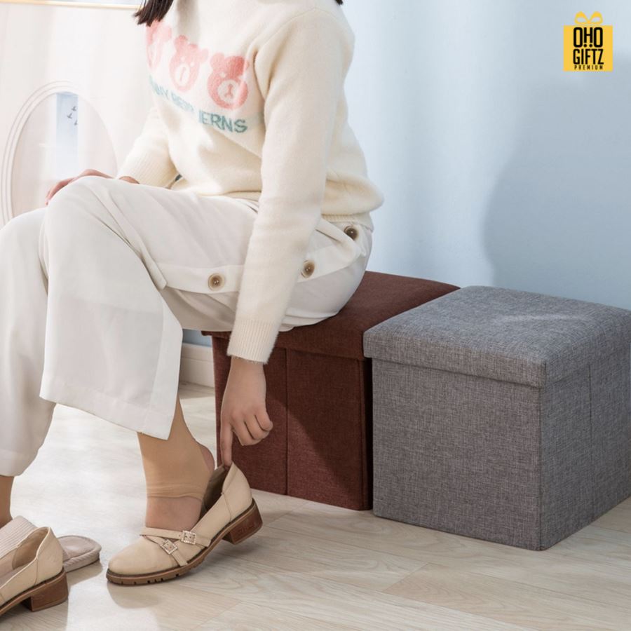 กล่องเก็บของผ้าพับเก็บได้ สกรีนโลโก้ ทำเป็นของพรีเมี่ยม 