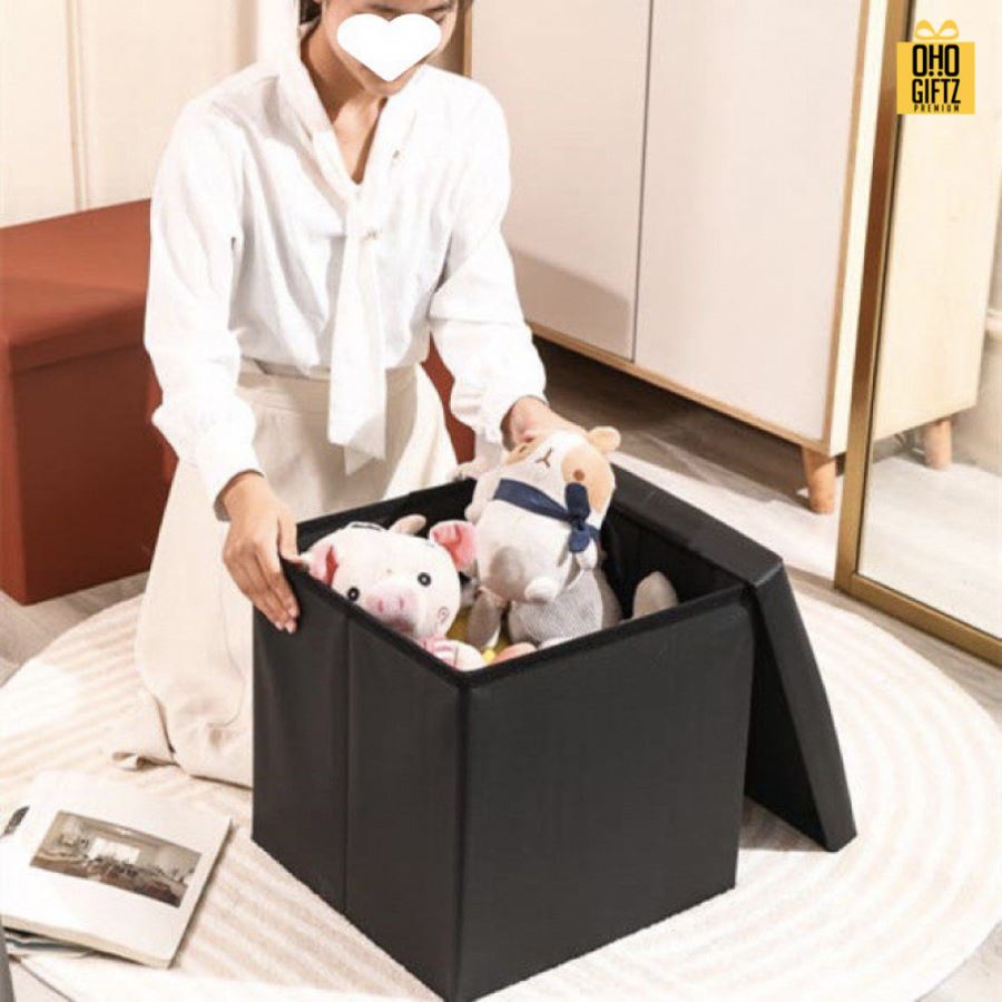 กล่องเก็บของพับเก็บได้ PU สกรีนโลโก้ ทำเป็นของพรีเมี่ยม 