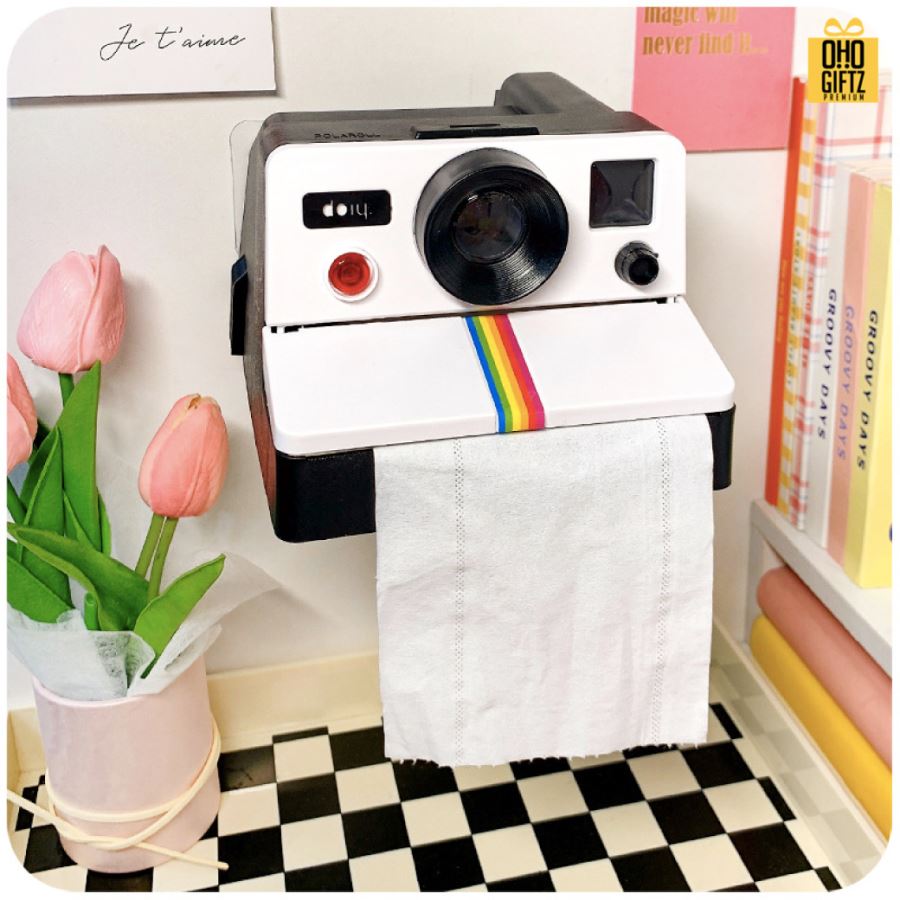 กล่องใส่ทิชชู่ทรงกล้อง สกรีนโลโก้ ทำเป็นของพรีเมี่ยม ของชำร่วยได้