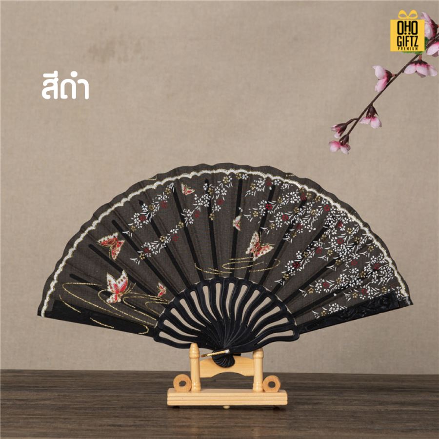 พัดจีนด้ามพลาสติก พิมพ์ภาพตามต้องการ สกรีนภาพ ทำเป็นสินค้าพรีเมี่ยม ของชำร่วย ของที่ระลึกได้