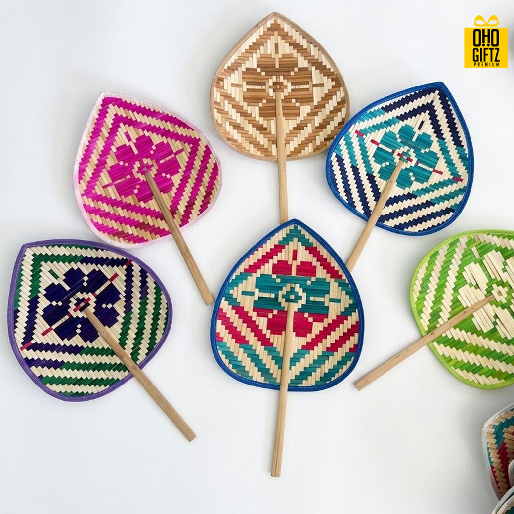 พัดสาน Handmade ทำเป็นสินค้าพรีเมี่ยม ของชำร่วย ของที่ระลึกได้