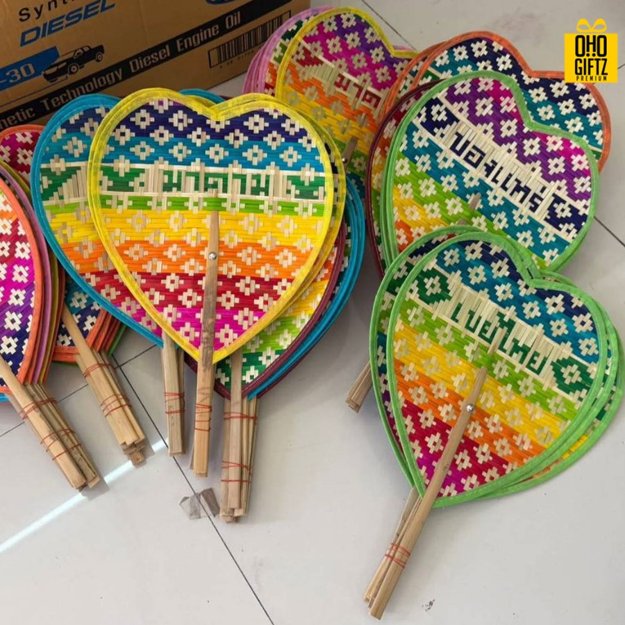 พัดสาน Handmade ทำเป็นสินค้าพรีเมี่ยม ของชำร่วย ของที่ระลึกได้