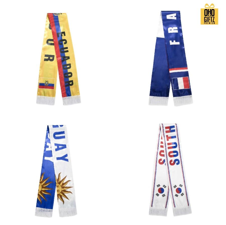 ผ้าพันคอเชียร์บอล พิมพ์ไม่จำกัดสี ผลิตโลโก้ ติดลาเบล ทำเป็นของพรีเมี่ยมได้