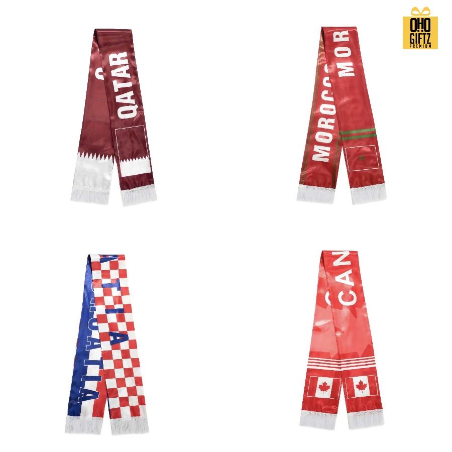 ผ้าพันคอเชียร์บอล พิมพ์ไม่จำกัดสี ผลิตโลโก้ ติดลาเบล ทำเป็นของพรีเมี่ยมได้