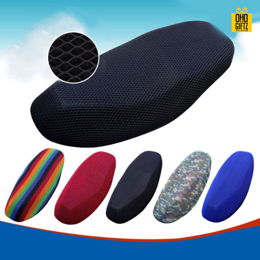 ผ้าคลุมเบาะจักรยานยนต์ผ้าตาข่าย สกรีนโลโก้ ทำเป็นของพรีเมี่ยม ของที่ระลึกได้