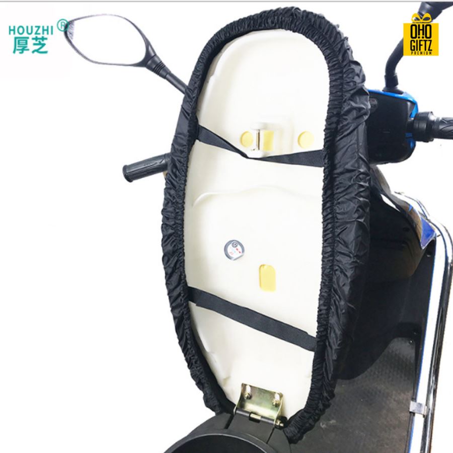 ผ้าคลุมเบาะมอเตอร์ไซค์ สกรีนโลโก้ ทำเป็นของพรีเมี่ยม ของที่ระลึกได้