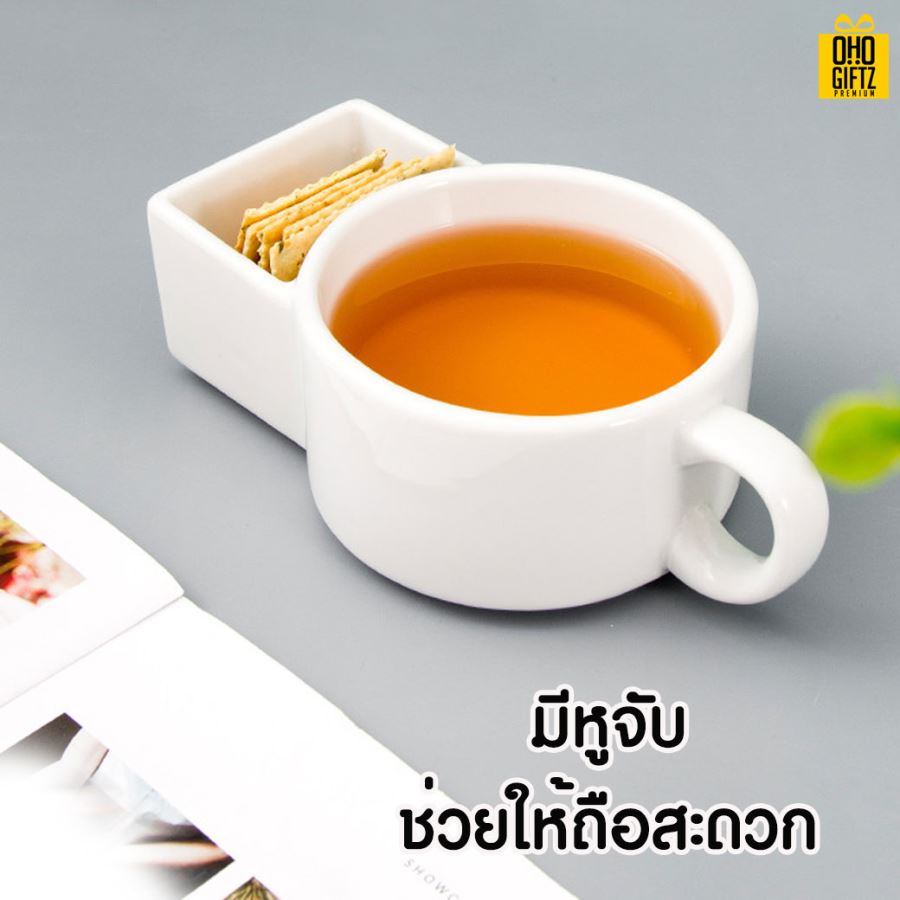 ถ้วยเซรามิก สีขาว สกรีนโลโก้ ทำเป็นของพรีเมี่ยม ของชำร่วยได้