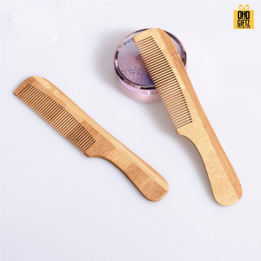 หวีไม้ไผ่ สกรีนโลโก้  ทำเป็นของพรีเมี่ยมได้