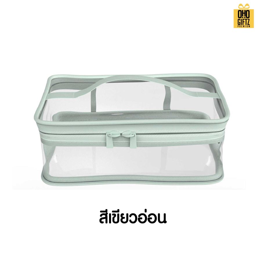 กระเป๋าใส่เครื่องสำอาง PVC สกรีนโลโก้  ทำเป็นของพรีเมี่ยมได้