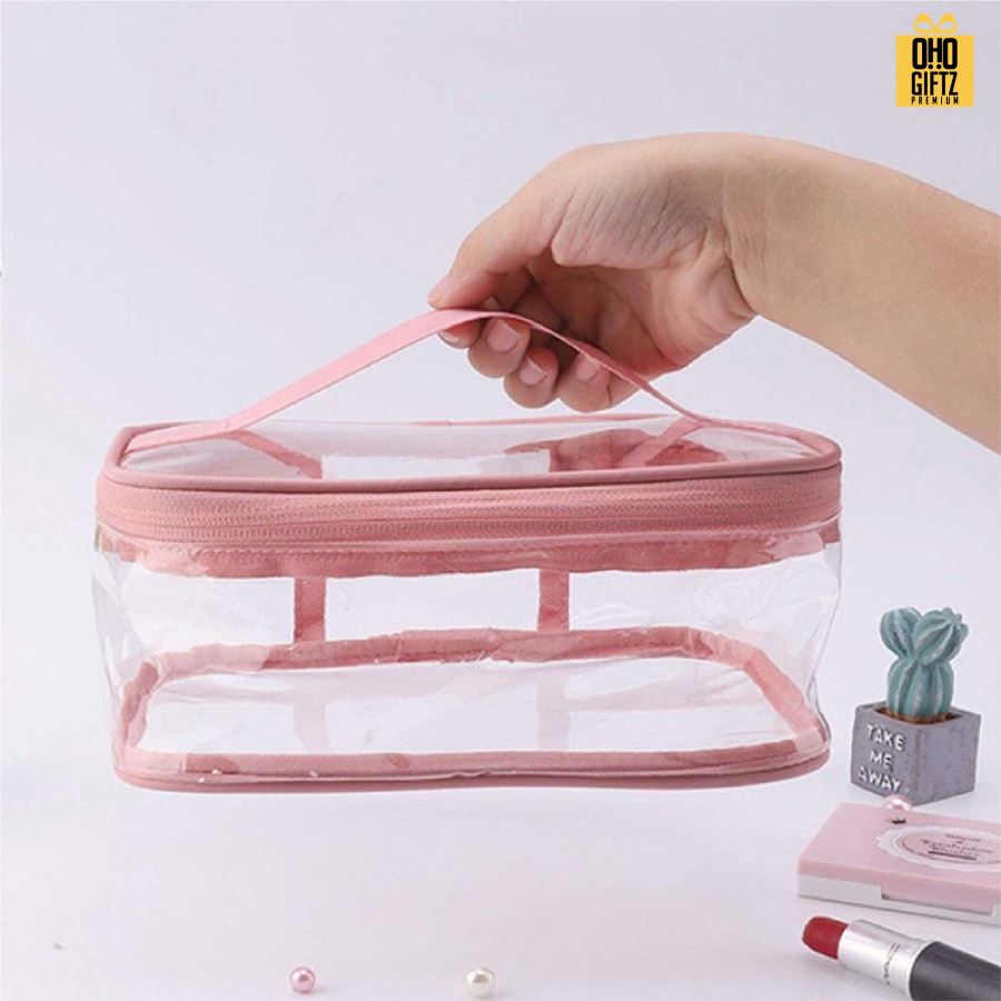 กระเป๋าใส่เครื่องสำอาง PVC สกรีนโลโก้  ทำเป็นของพรีเมี่ยมได้