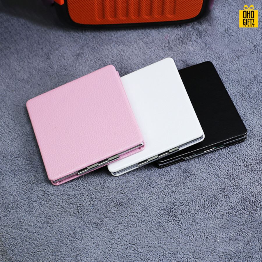 กระจกพับสองด้าน สกรีนชื่อ สกรีนโลโก้  ทำเป็นของพรีเมี่ยมได้