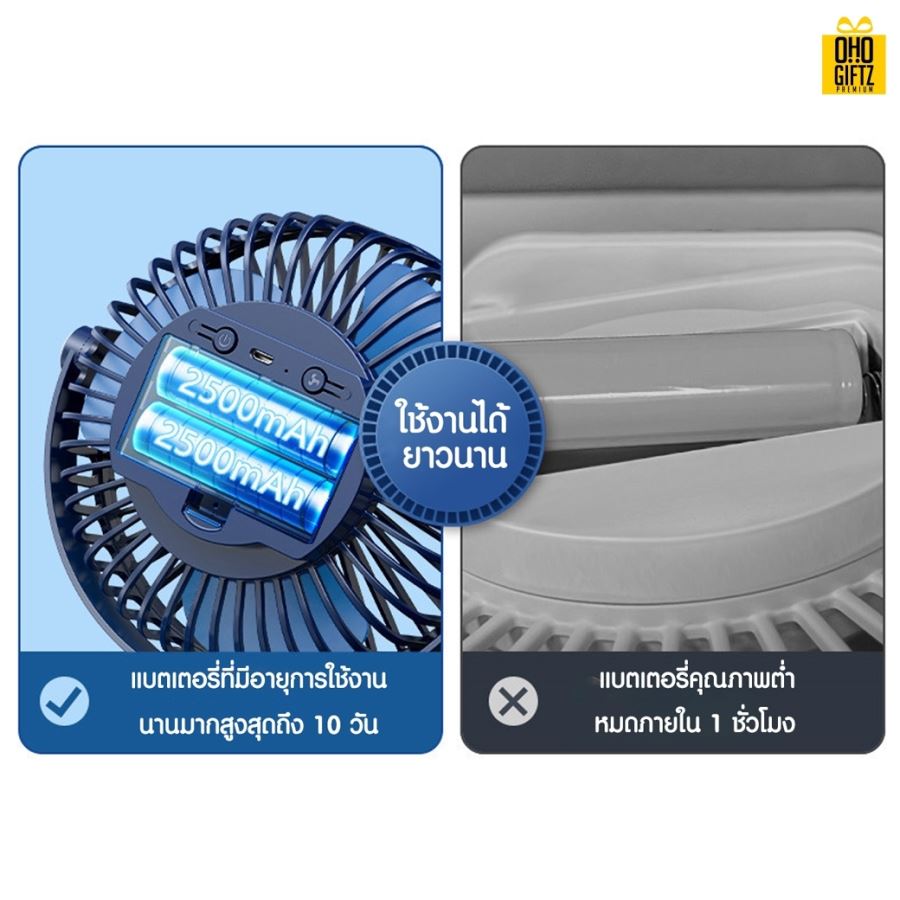 พัดลมคริปหนีบหัวส่ายอัตโนมัติ สกรีนโลโก้ ทำเป็นของพรีเมี่ยม