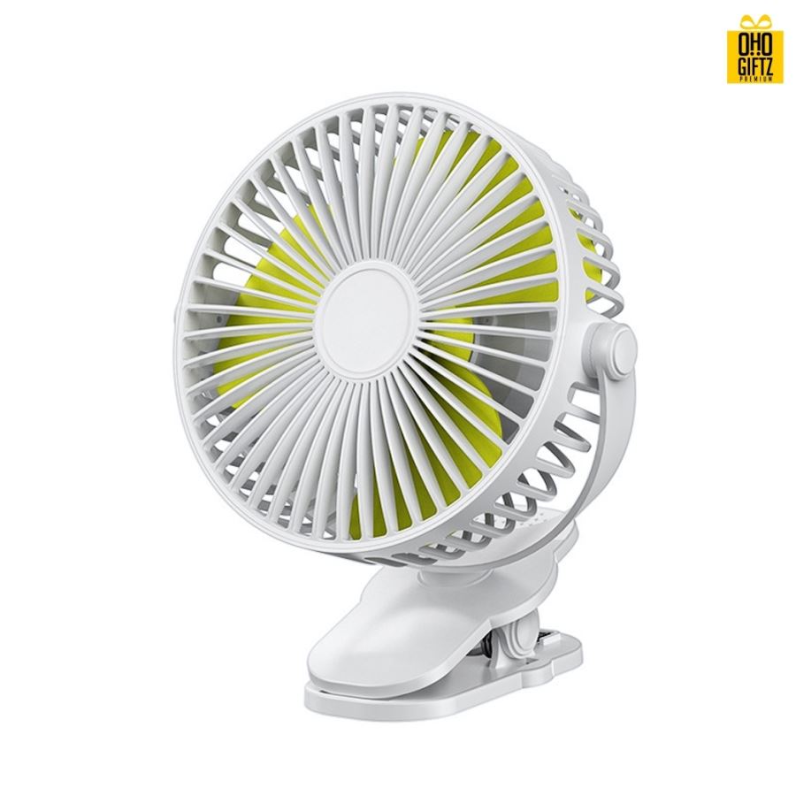 พัดลมคริปหนีบหัวส่ายอัตโนมัติ สกรีนโลโก้ ทำเป็นของพรีเมี่ยม