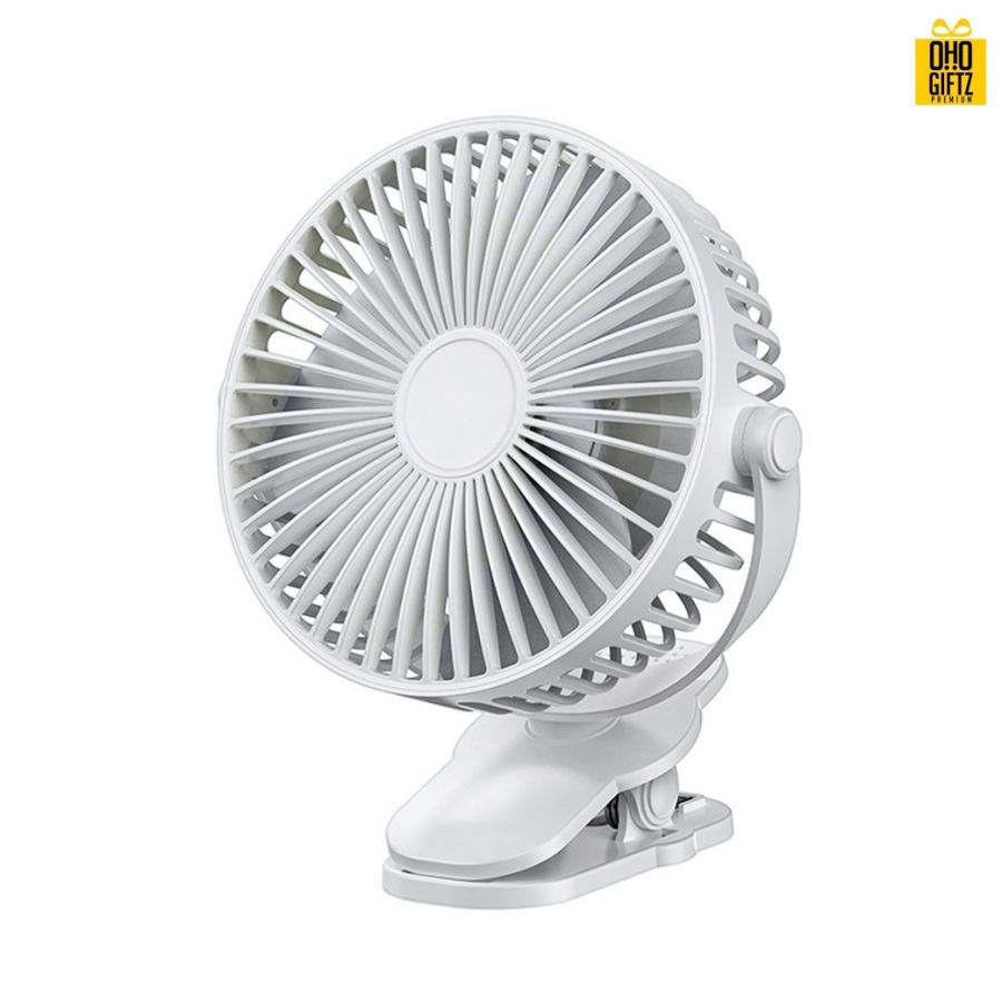 พัดลมคริปหนีบหัวส่ายอัตโนมัติ สกรีนโลโก้ ทำเป็นของพรีเมี่ยม